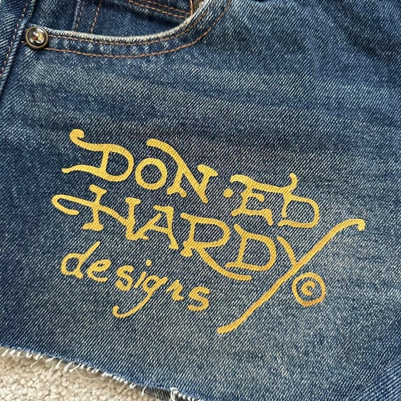 Ed Hardy Women's Blue Shorts Size L - Picture 6 of 11